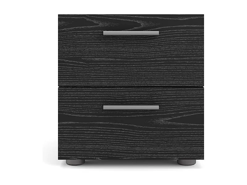 Comodino Petra a 2 cassetti, decoro frassino nero.