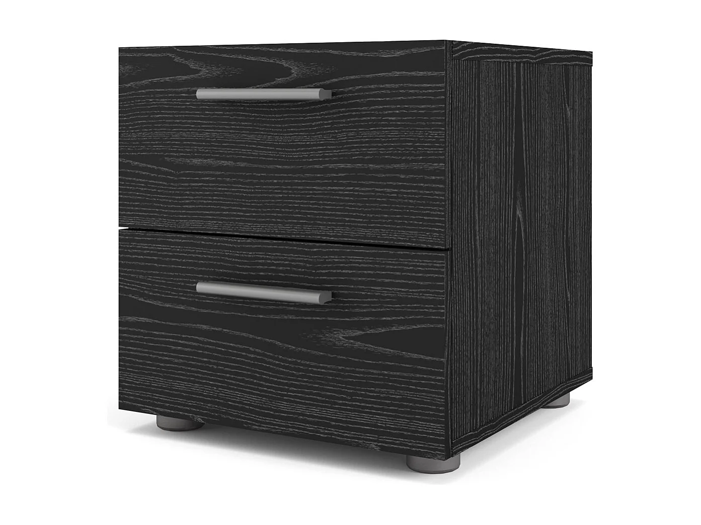 Petra Table de chevet à 2 tiroirs, apect frêne noir.