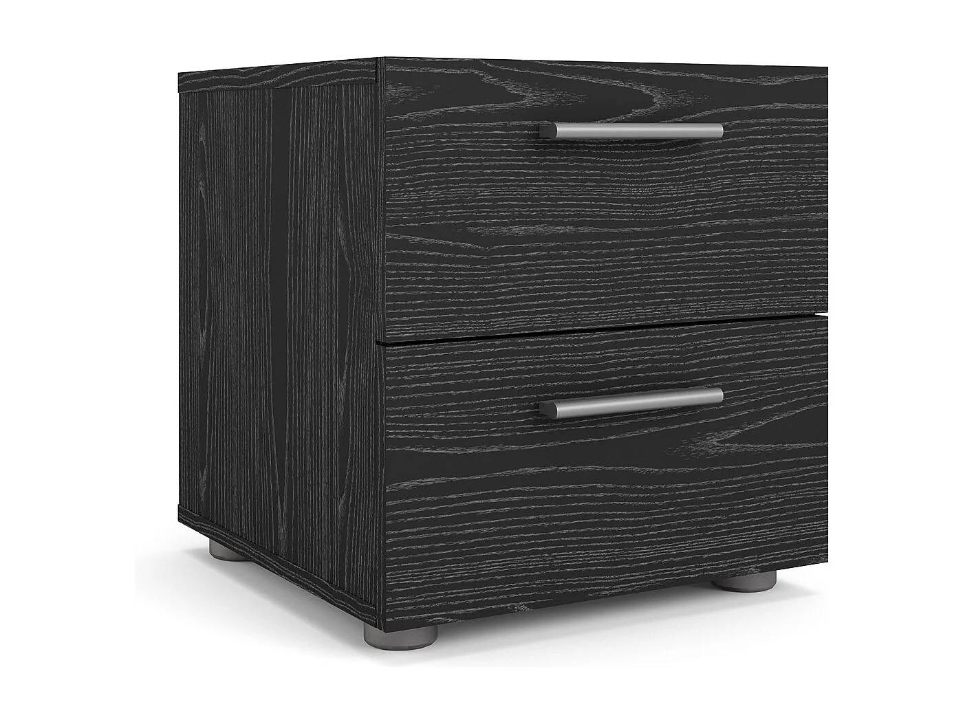 Petra Table de chevet à 2 tiroirs, apect frêne noir.