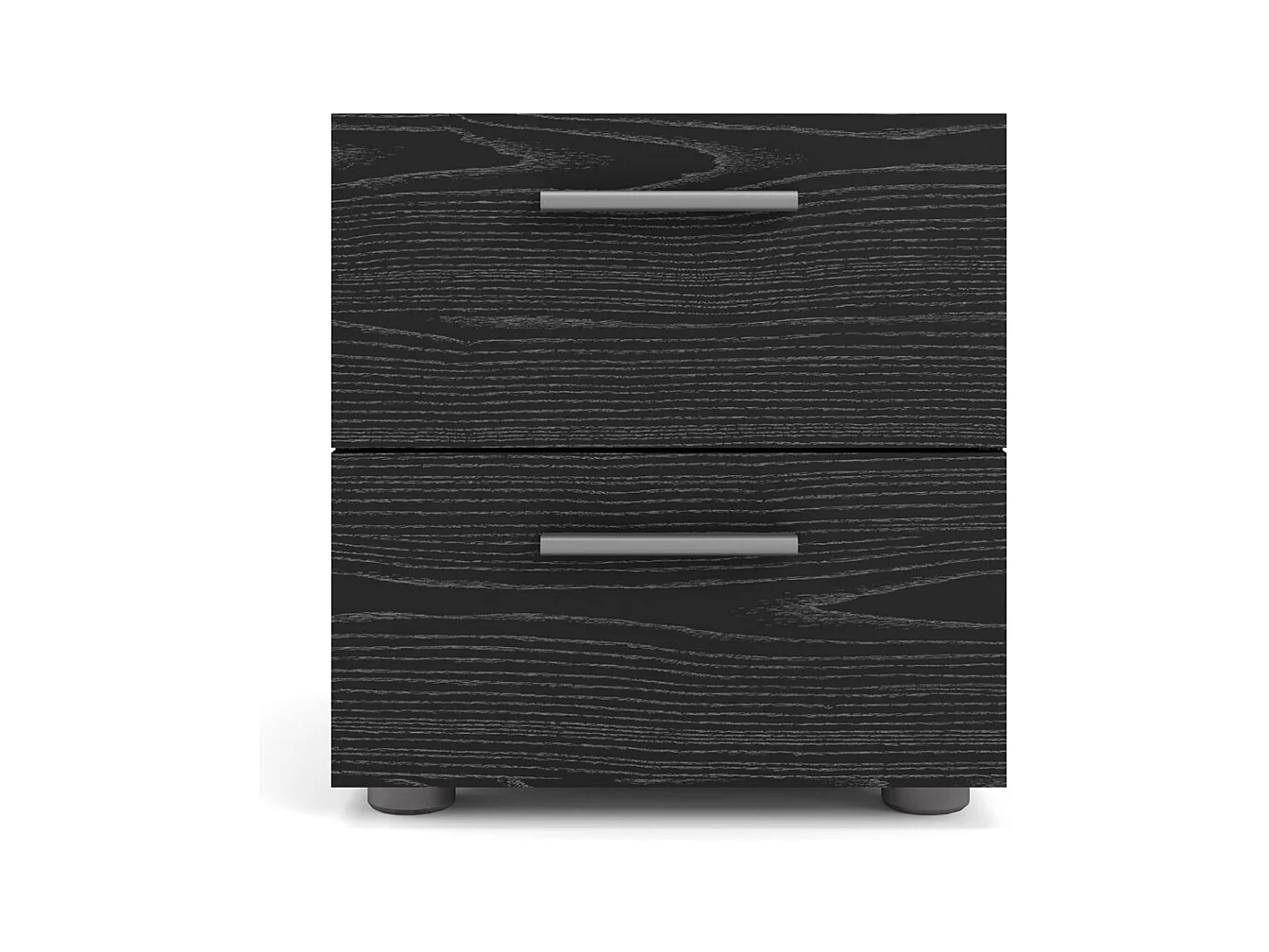 Comodino Petra a 2 cassetti, decoro frassino nero.