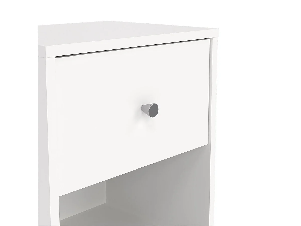 Maria Nachttisch 1 Schublade und 1 Raum weiss.