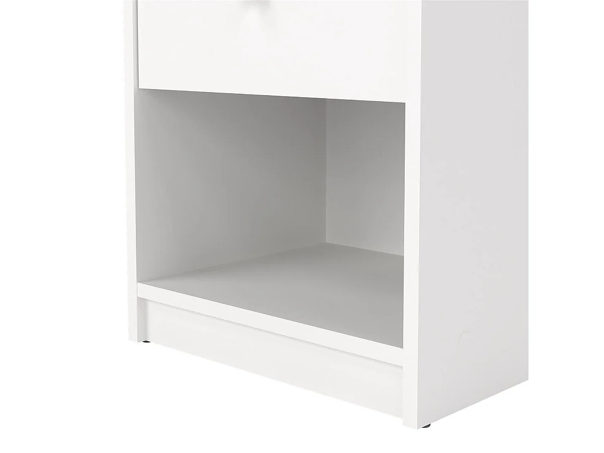 Maria Nachttisch 1 Schublade und 1 Raum weiss.