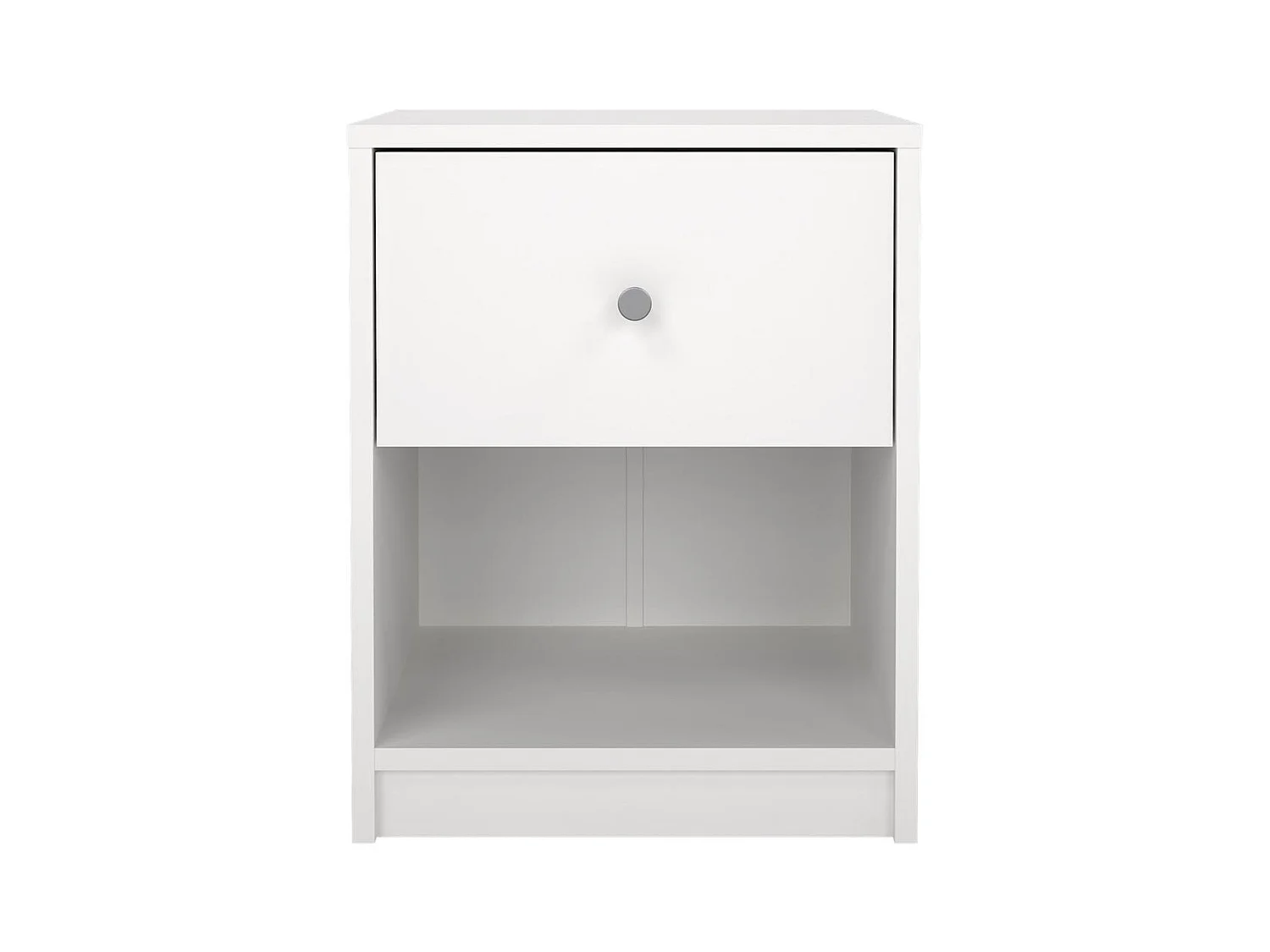 Maria Table de chevet à 1 tiroir et 1 espace ouvert, blanc.