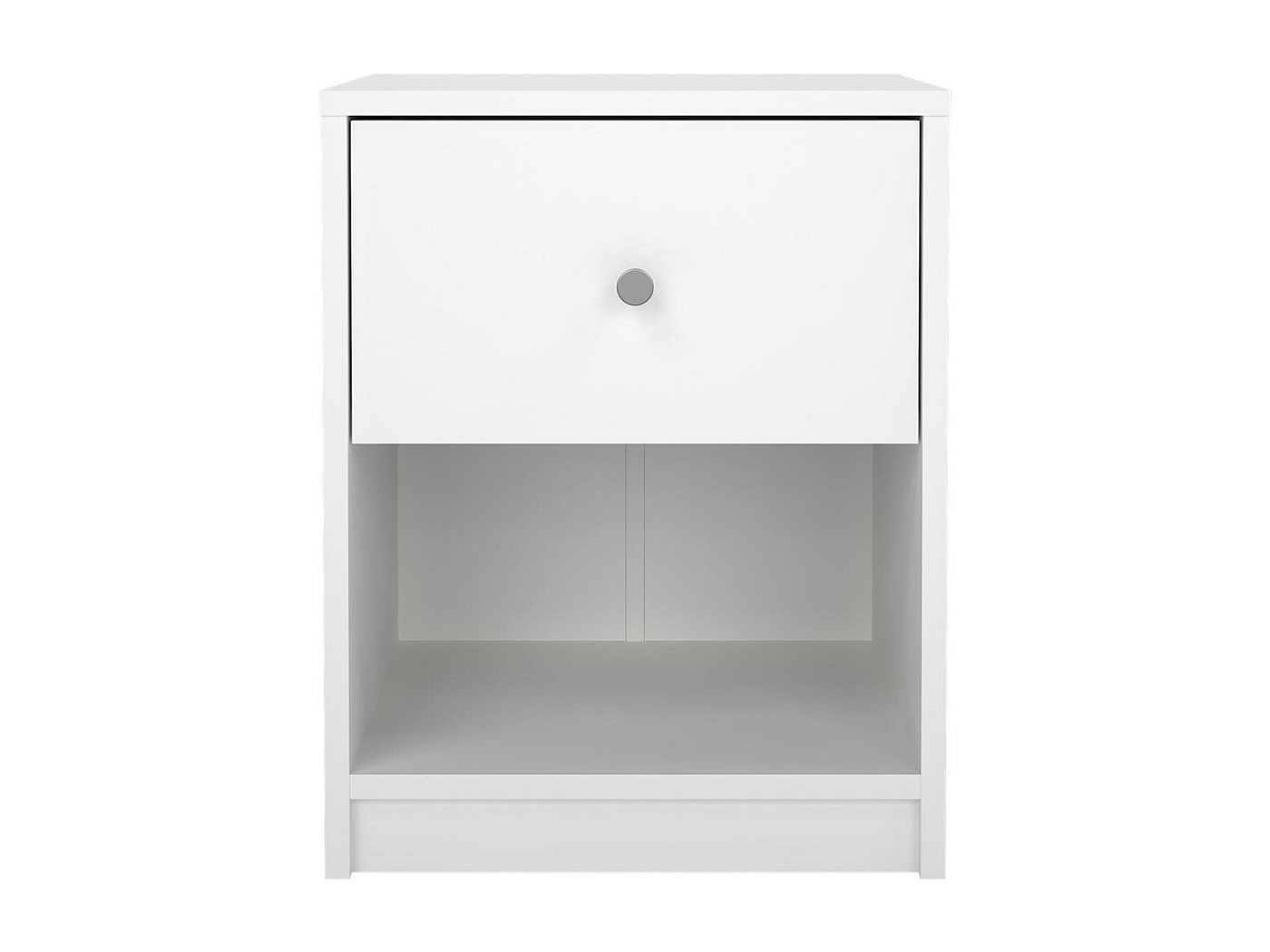 LOLAhome Nachttisch Mit Schublade & 2 Türen – Schlichtes Weiß, 50x40x66 Cm – Stylisch & Praktisch