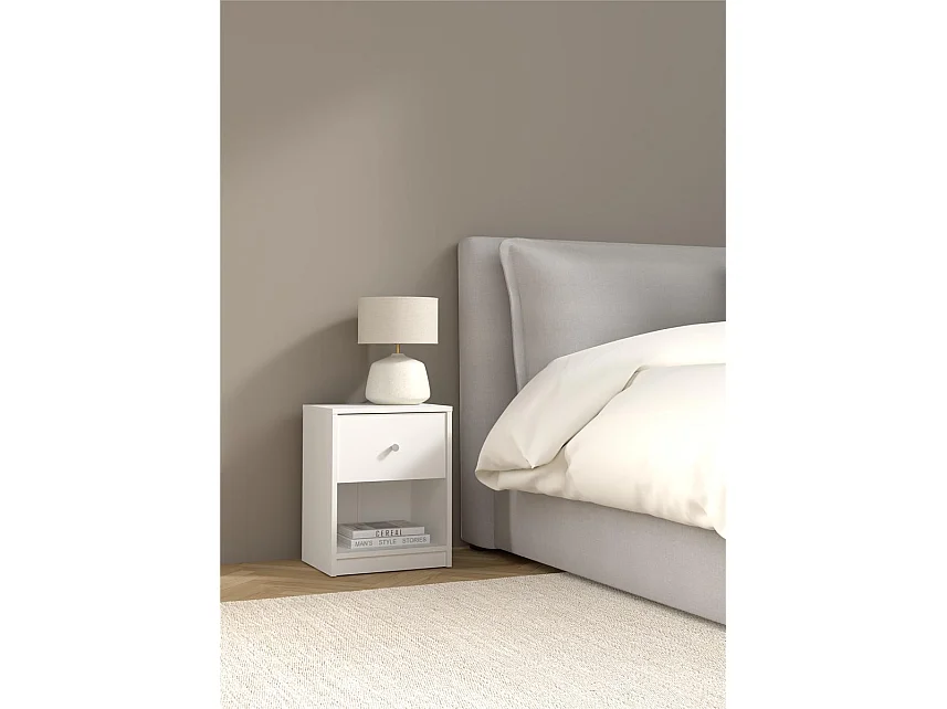 Maria nachtkastje 1 lade en 1 vak wit.