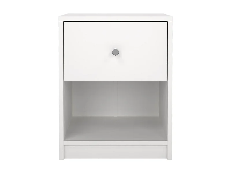 Maria Table de chevet à 1 tiroir et 1 espace ouvert, blanc.