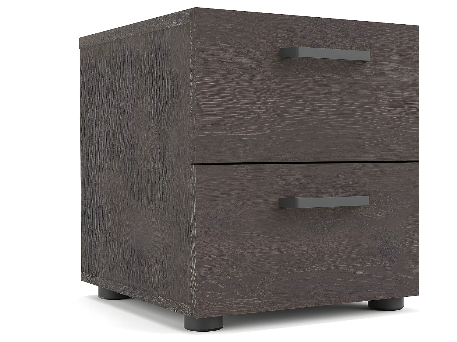 Dallas Nachttisch 2 Schubladen dunkel gebeiztes Eichendekor.