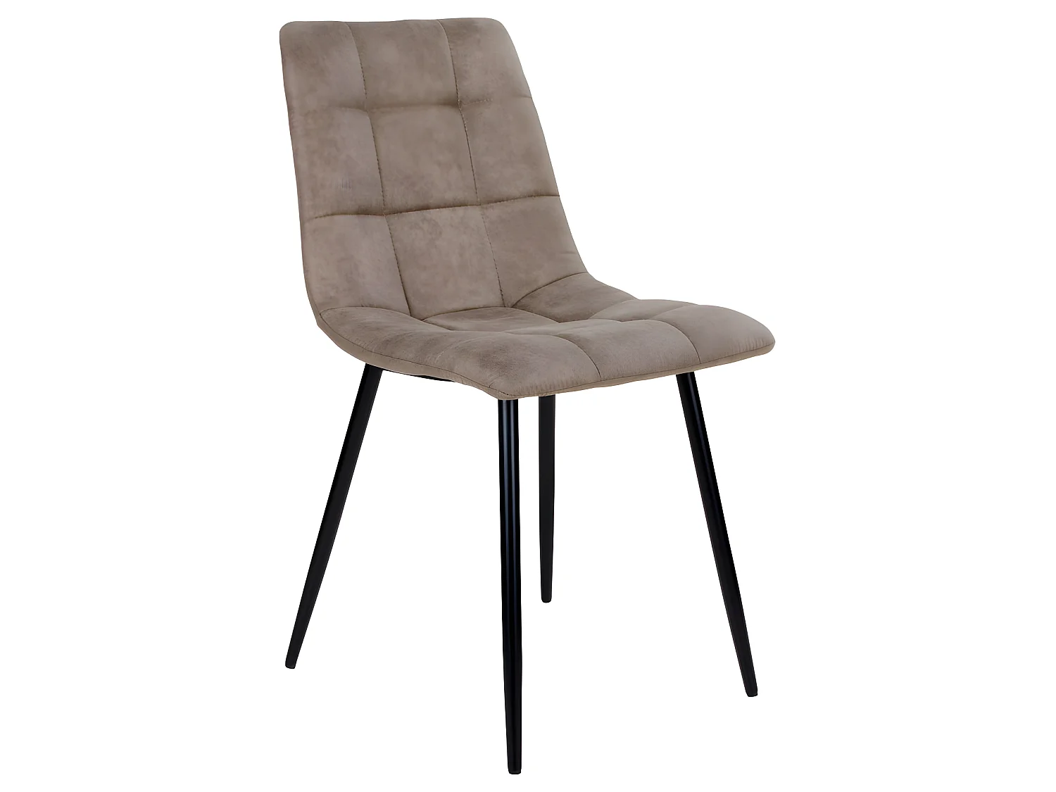 Midde Chaise de salle à manger brun clair avec pieds noirs.