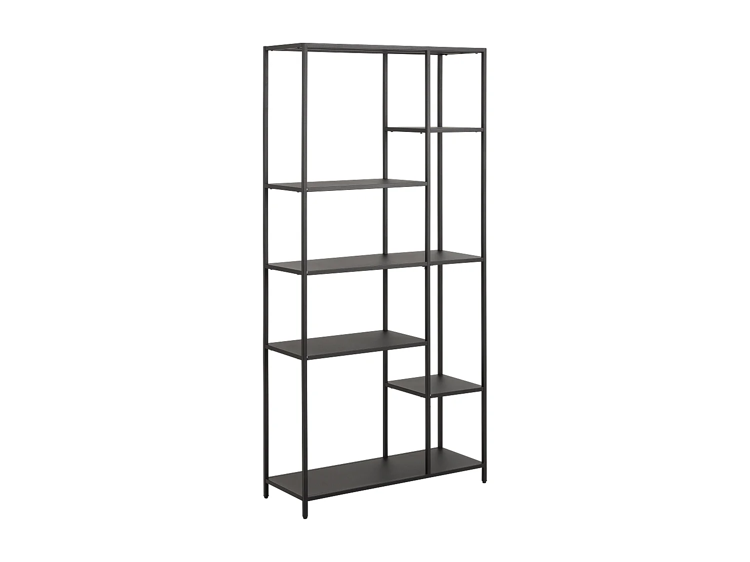 Nest boekenkast met 6 legplanken zwart.