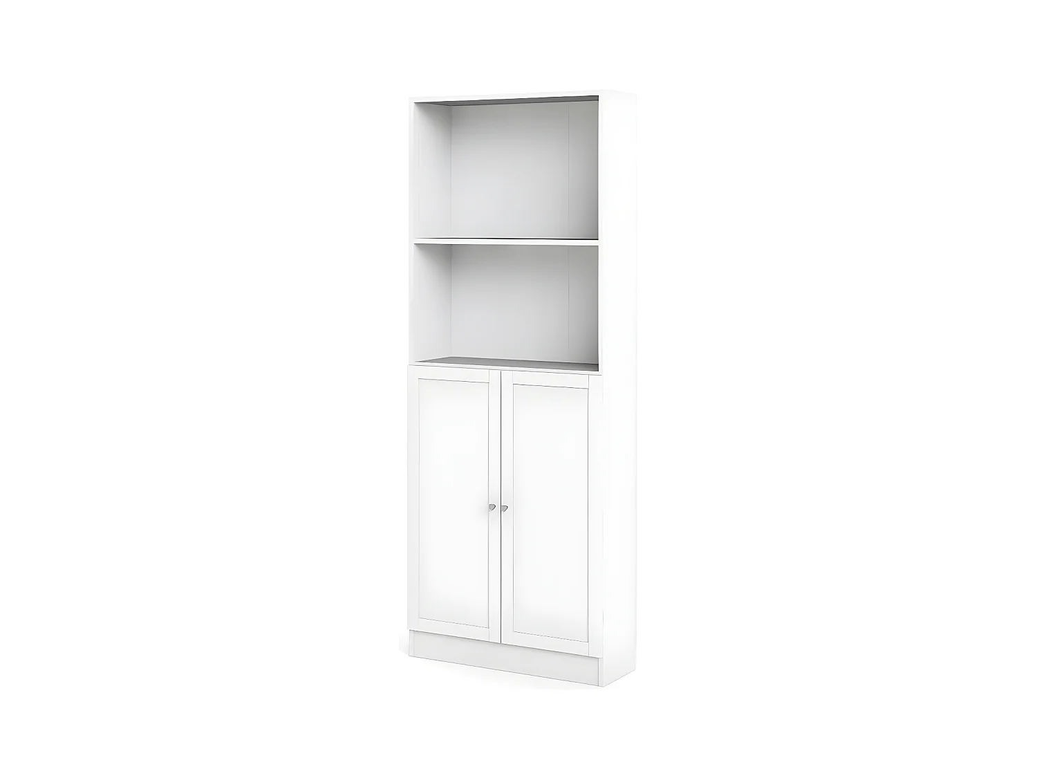 Base Étagère 1 tablette de rangement et 2 portes, blanc.