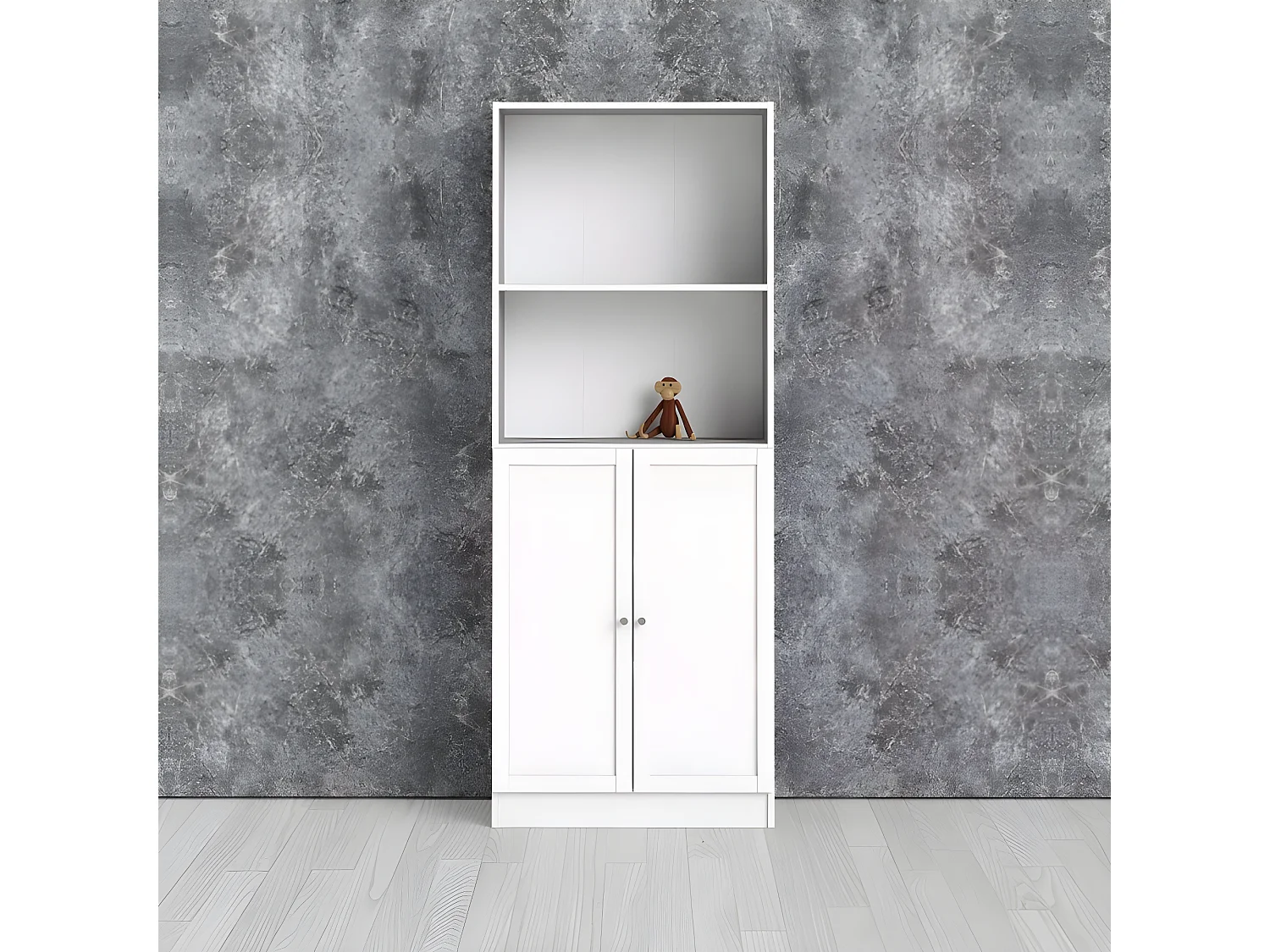 Base Regal 1 Ablage und 2 Türen weiss.