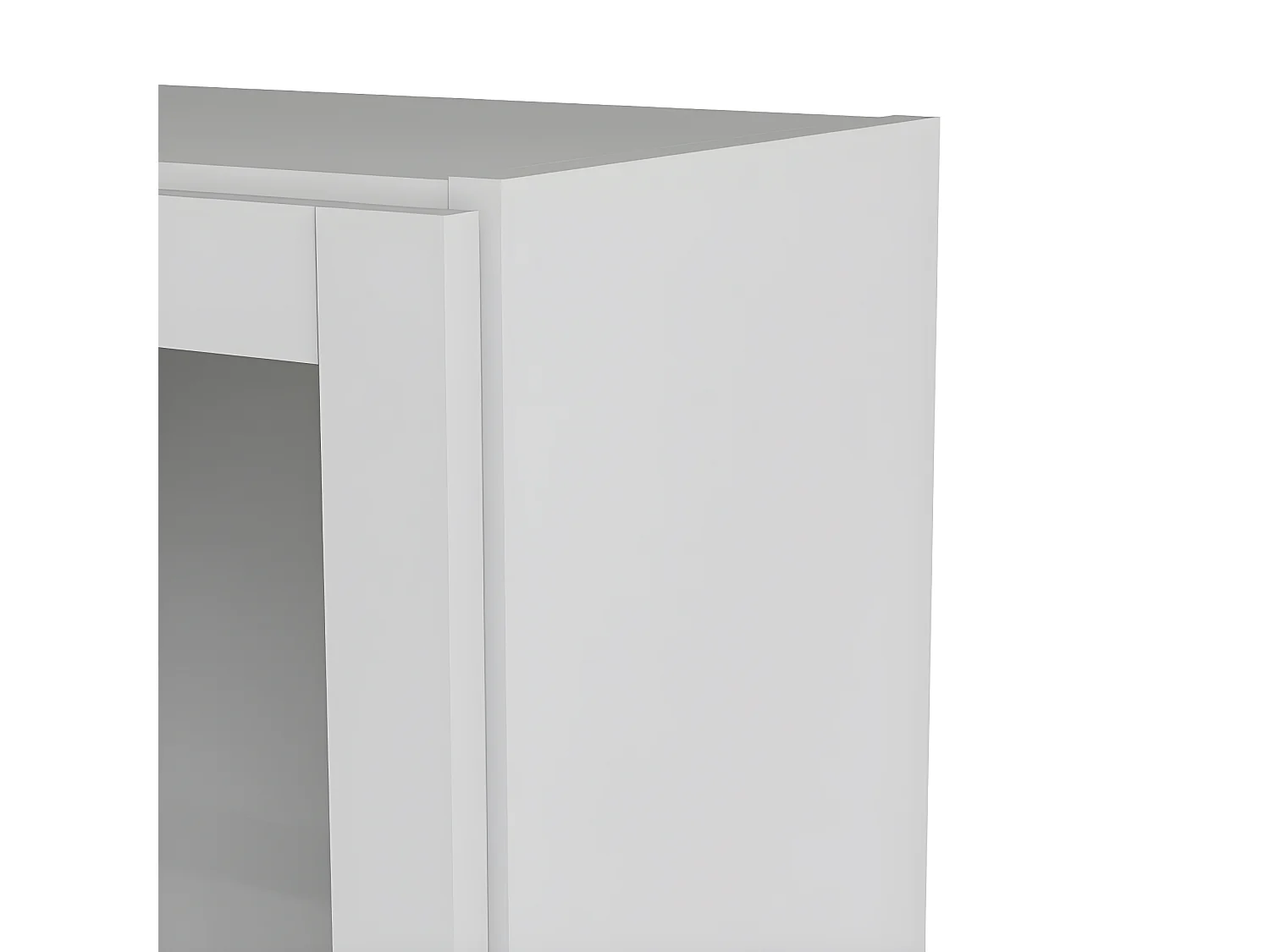 Base wandkast 1 glazen deur en 2 planken wit.