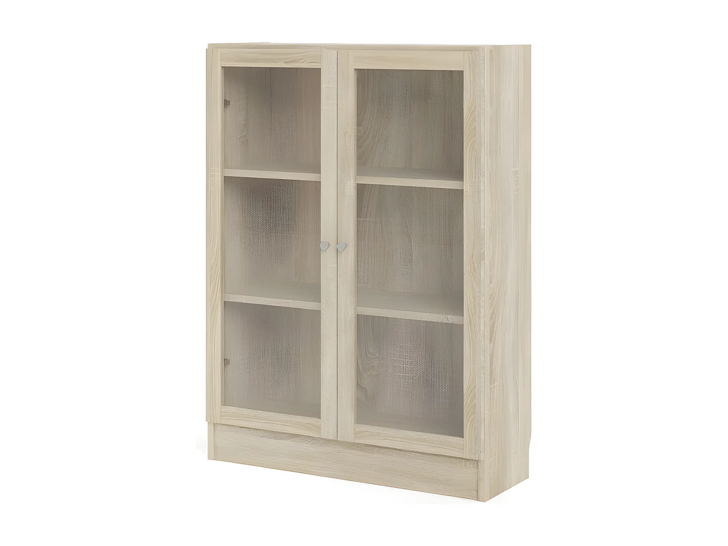 Librería base 2 puertas cristal estructura decoración roble.