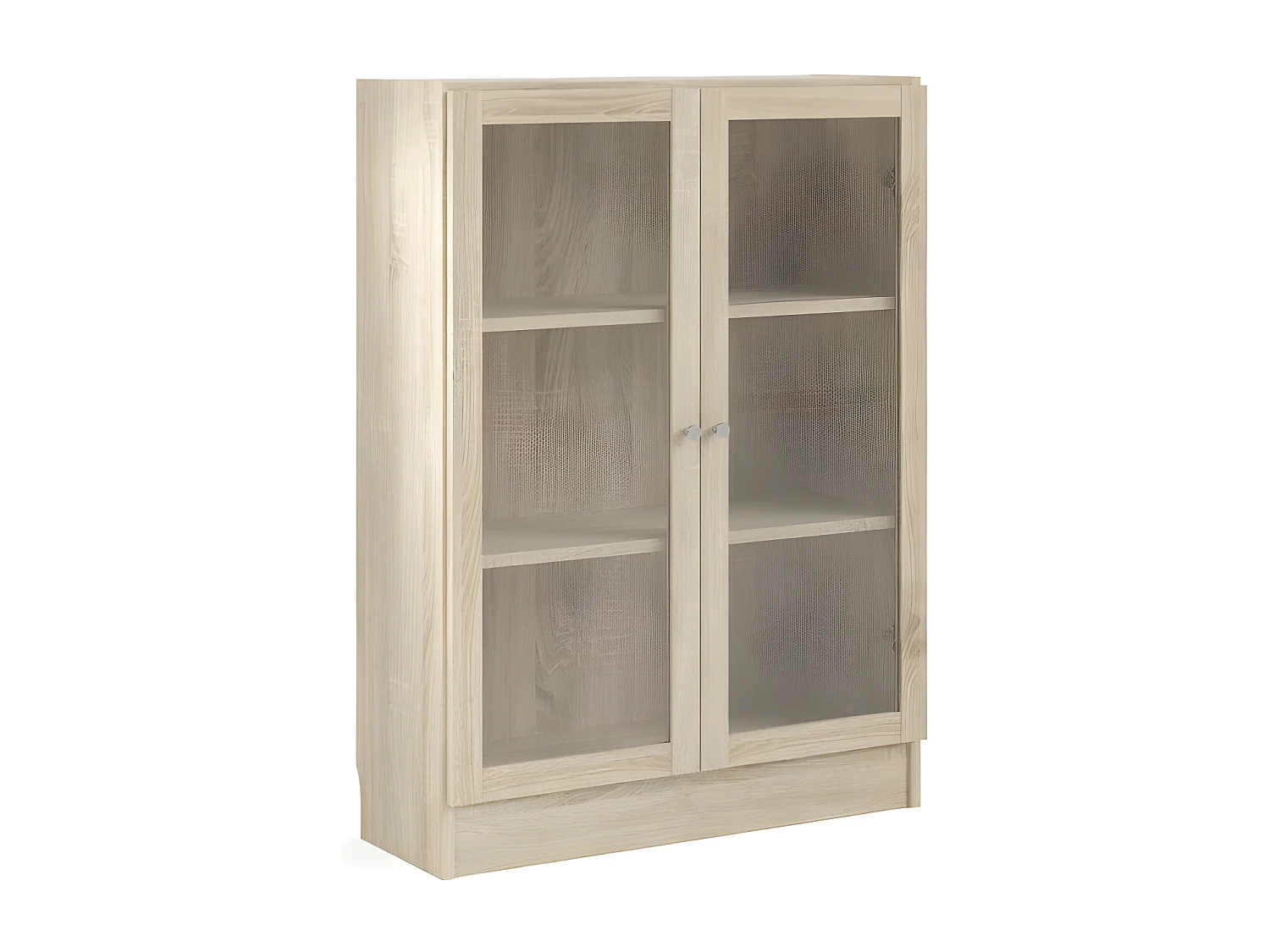 Librería base 2 puertas cristal estructura decoración roble.