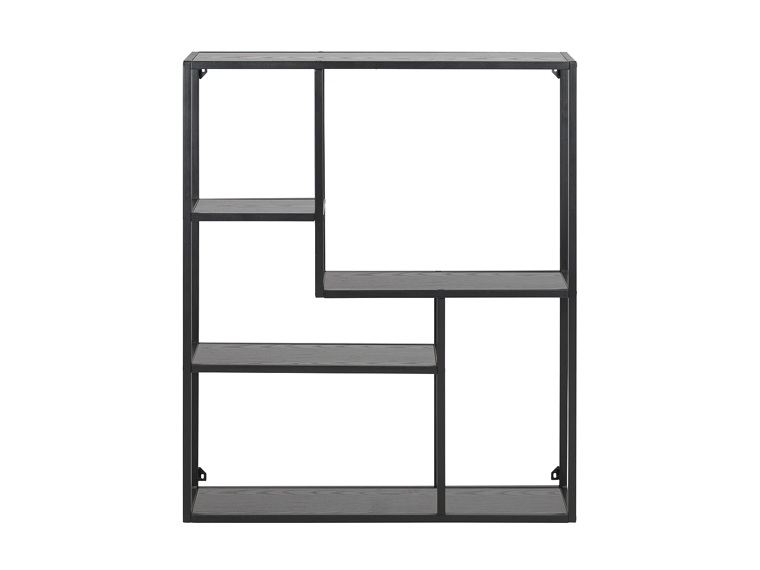 Libreria Sea 3 ripiani sospesa a parete nera.