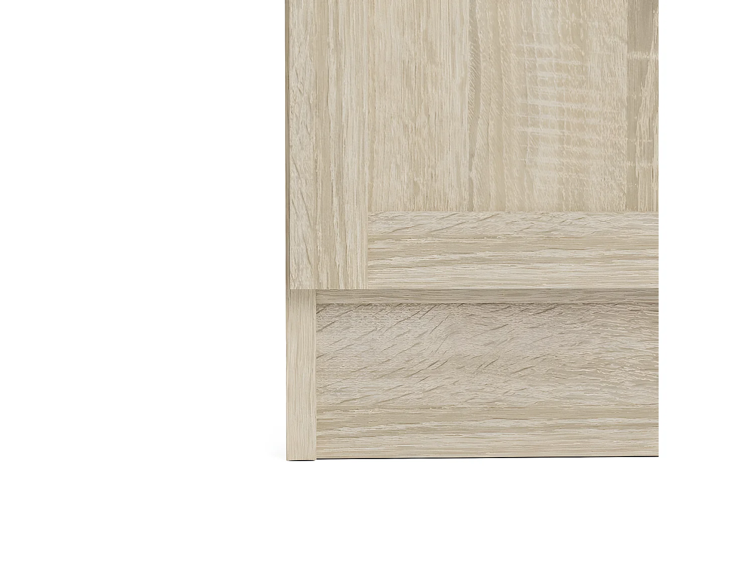 Base Étagère 1 tablette de rangement et 1 porte, finition chêne structuré.