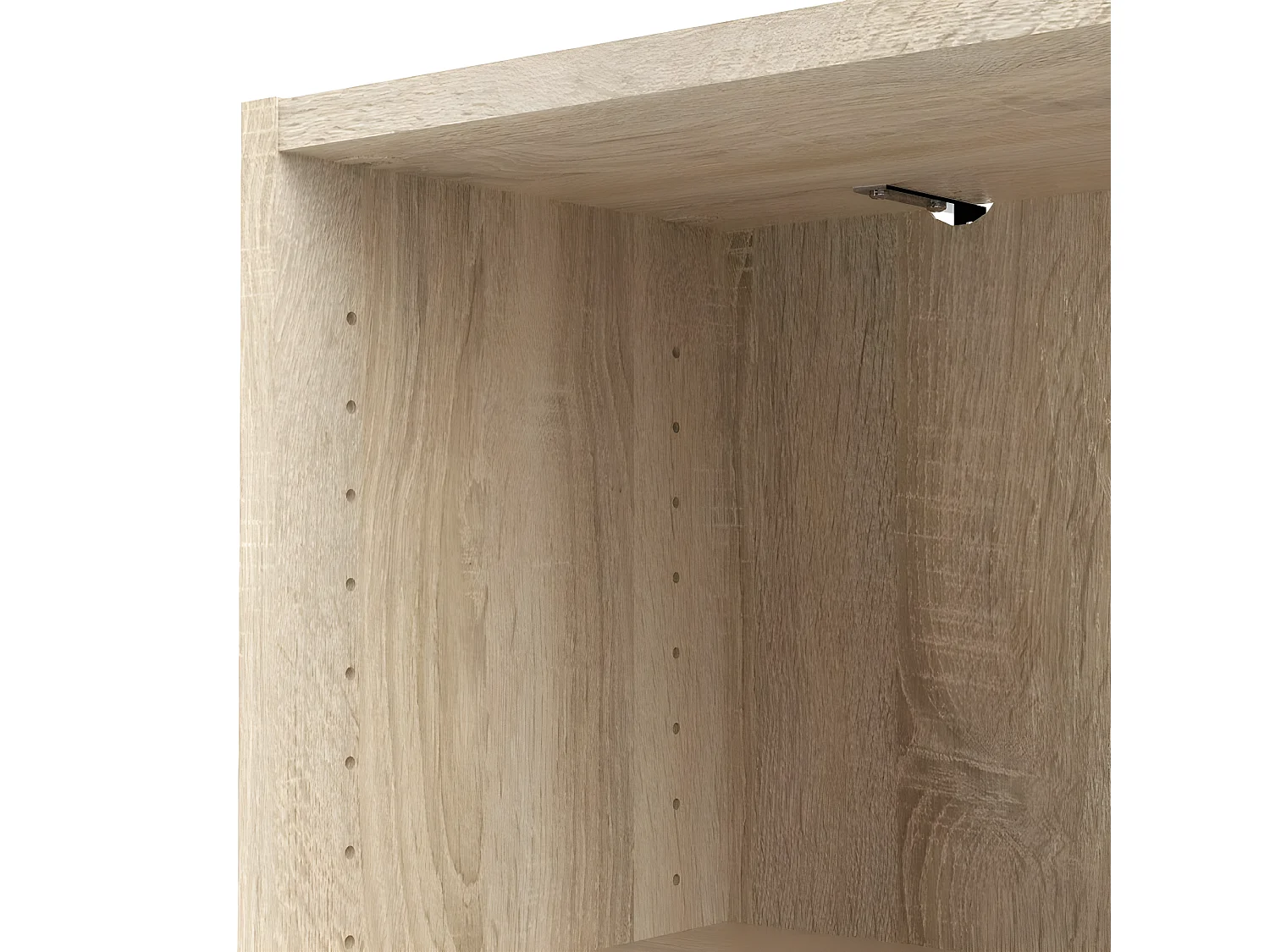 Base Étagère B 2 tablettes de rangement. Imitation chêne.