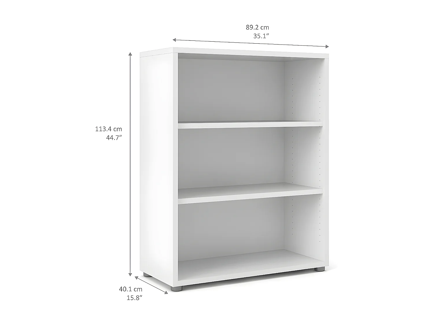 Librería Prisma 2 estantes color blanco.