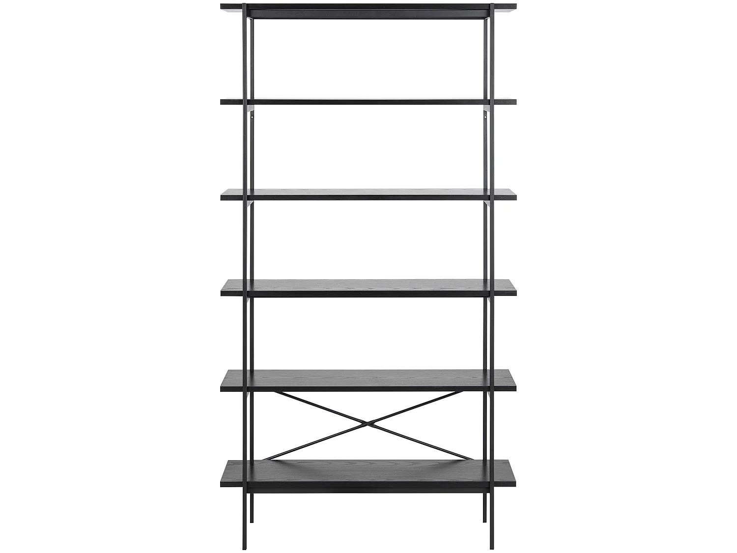 Angus Étagère avec 5 tablettes de rangement et 1 porte, noir.