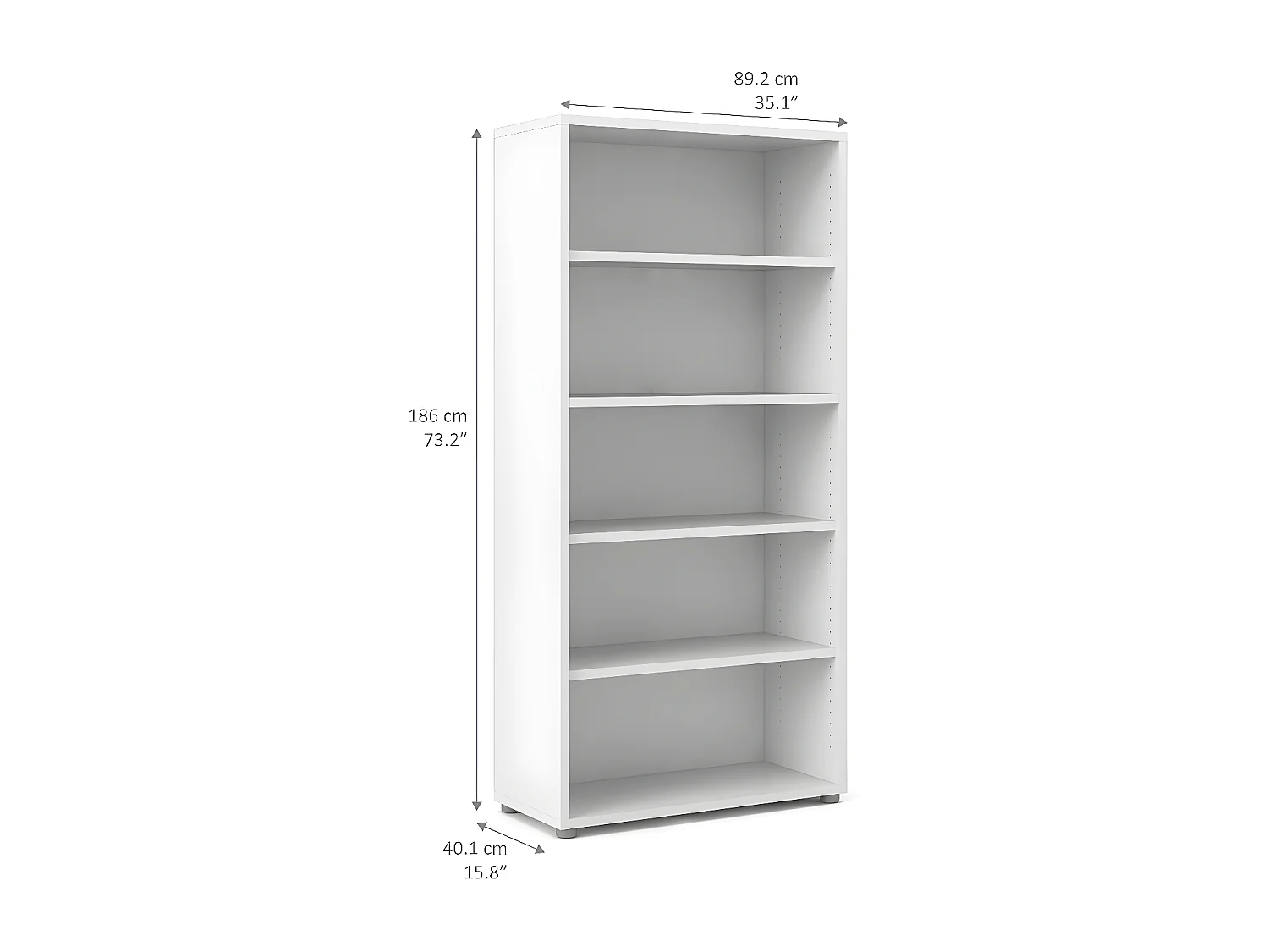 Prisme Étagère 4 tablettes de rangement. Blanc
