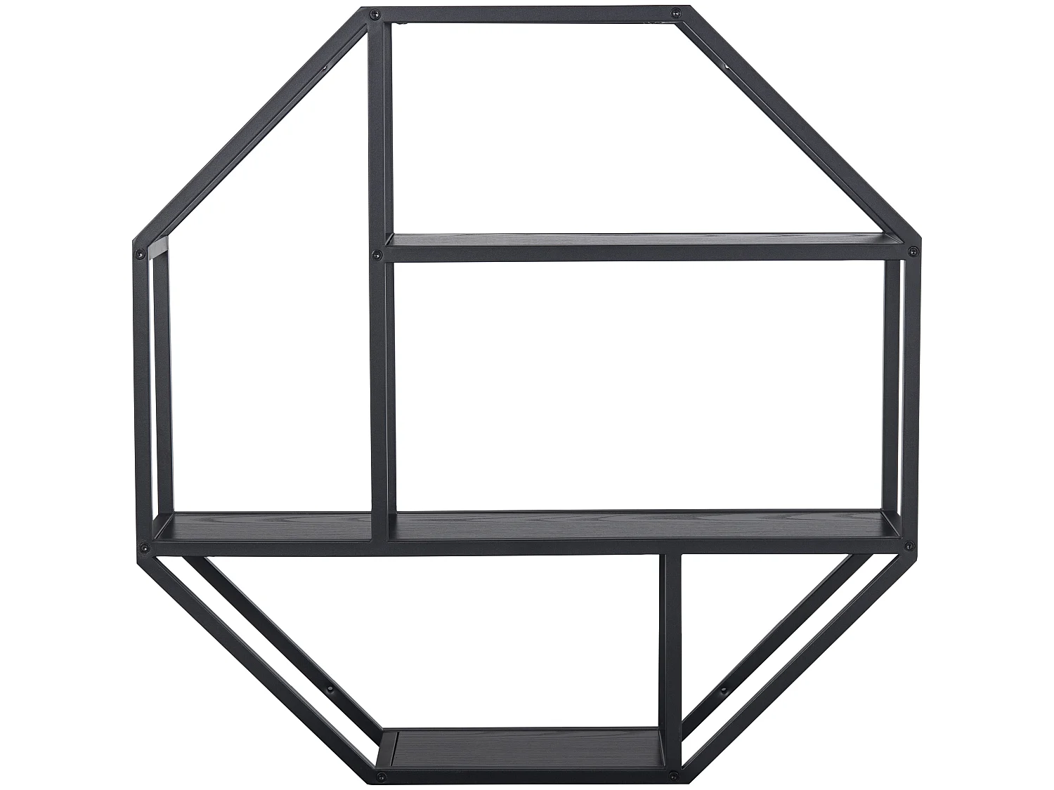 Sea Regal Wandregal achteckig mit 3 Regalen schwarz.