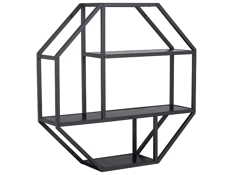 Sea Regal Wandregal achteckig mit 3 Regalen schwarz.