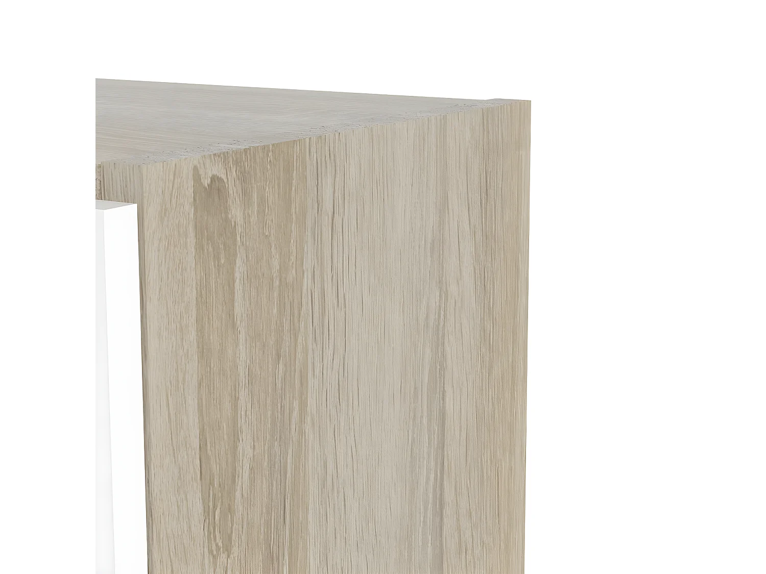 Base Étagère, 2 portes vitrées cadre imitation chêne structuré, blanc.