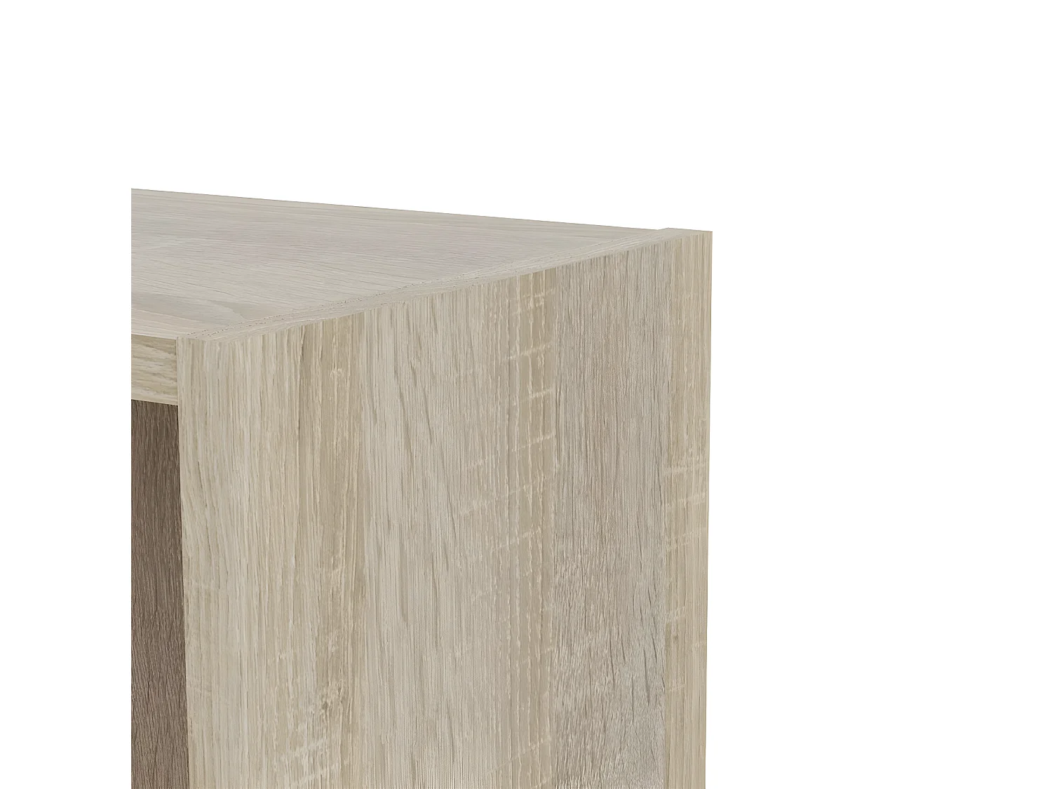Base wandkast 1 plank en 1 deur eiken structuur decor, wit.