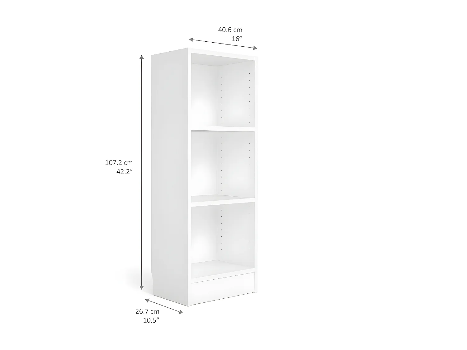 Base kast A 2 planken wit.