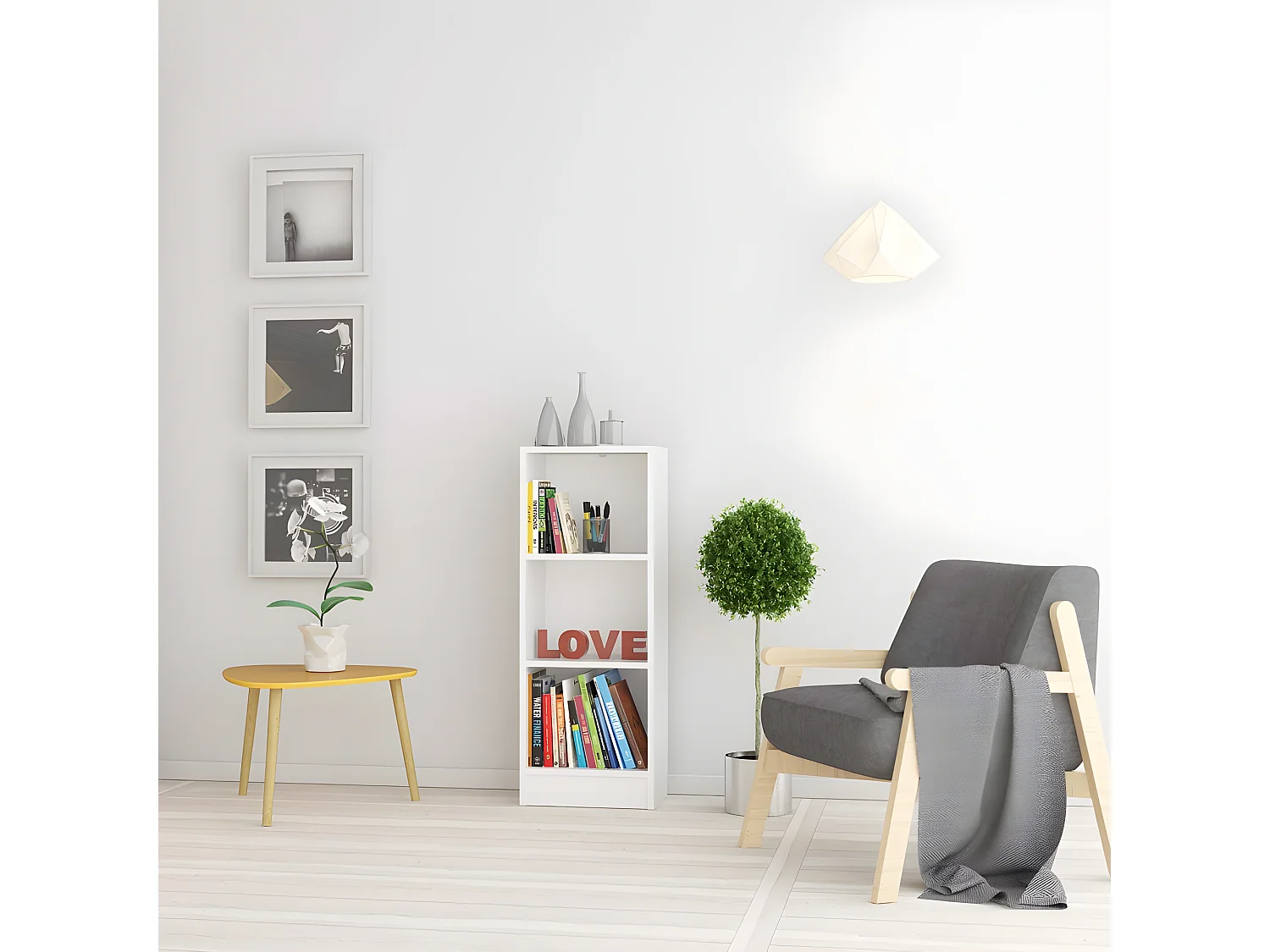 Base kast A 2 planken wit.