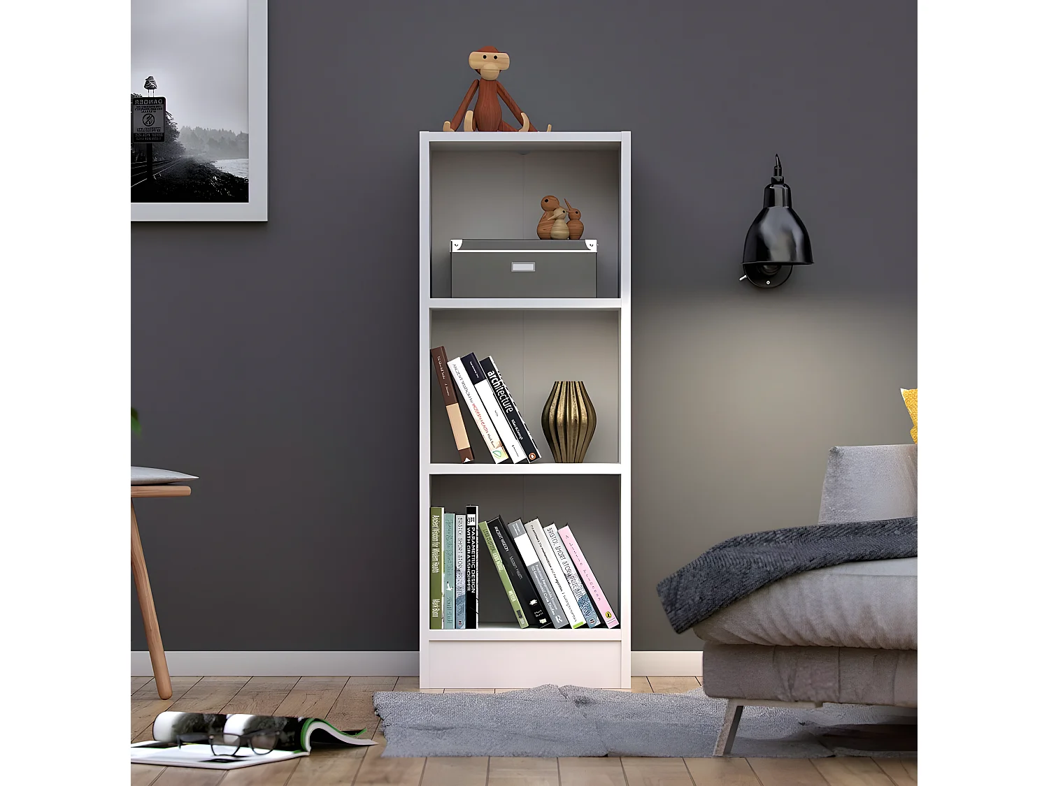 Base kast A 2 planken wit.