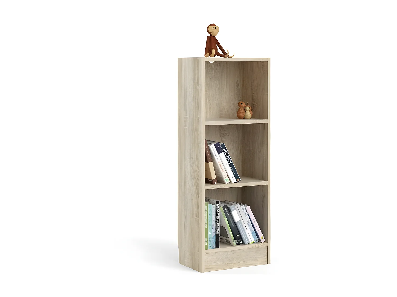 Base Étagère A, 2 tablettes de rangement Imitation chêne.