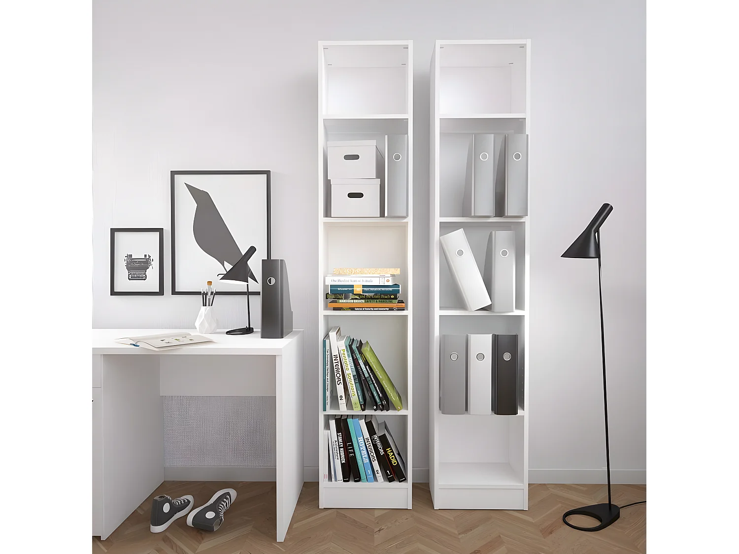 Base kast A 4 planken wit.