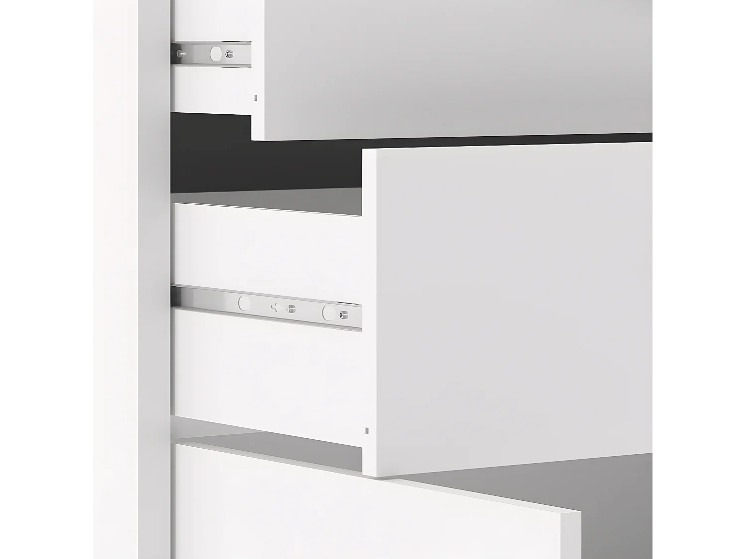 Prisme Büro Aufbewahrung 2 Schubladen und 2 Türen. Weiss.