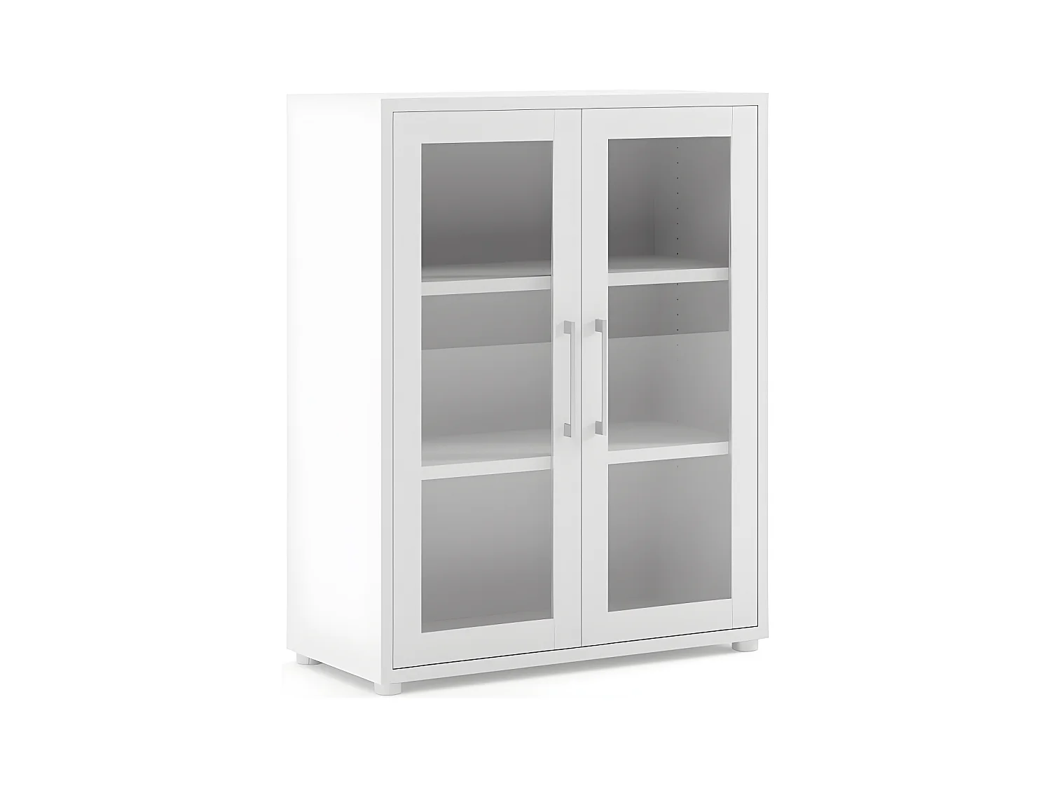 Prisme Armoire de bureau 2 portes vitrées. Blanc