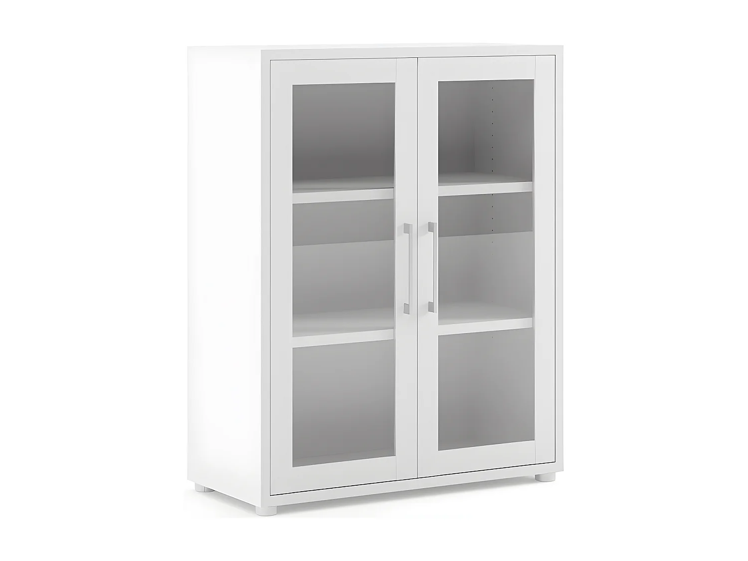 Prisme Armoire de bureau 2 portes vitrées. Blanc