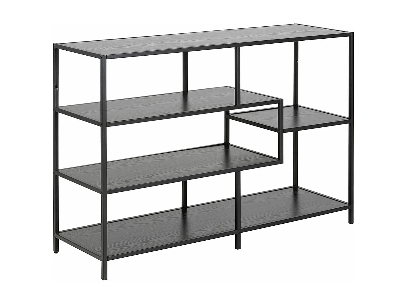 Seaford wandkast 4 planken mat zwart.