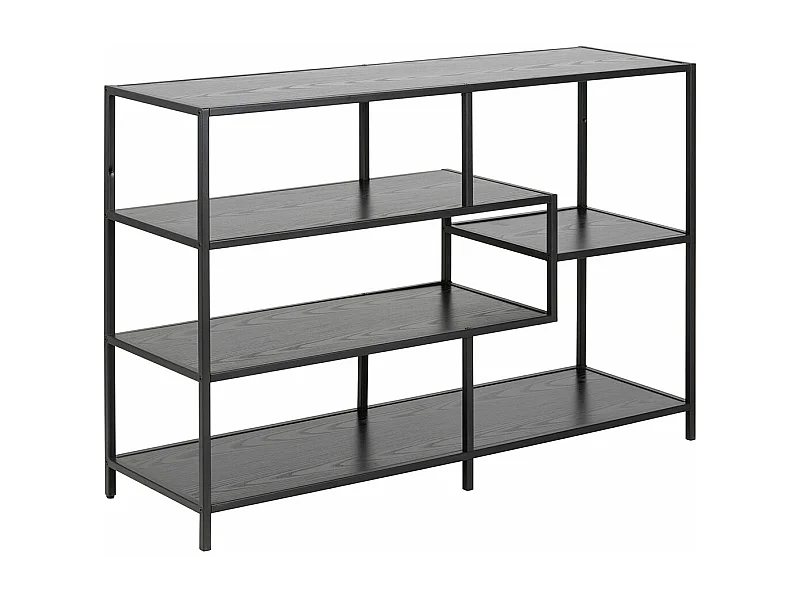 Seaford wandkast 4 planken mat zwart.