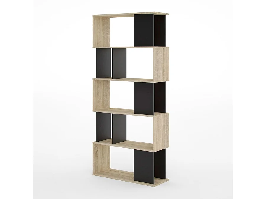 Magda ruimtedeler 7 ruimtes eiken structuur en zwart.