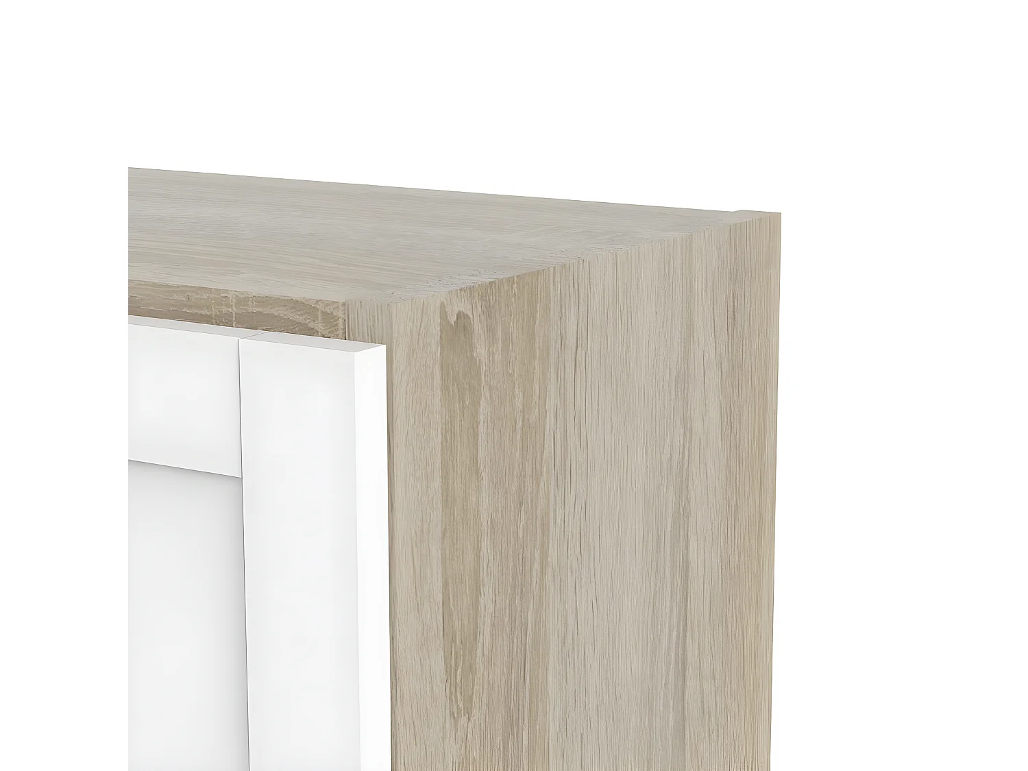 Base wandkast 2 deuren eiken structuur decor, wit.