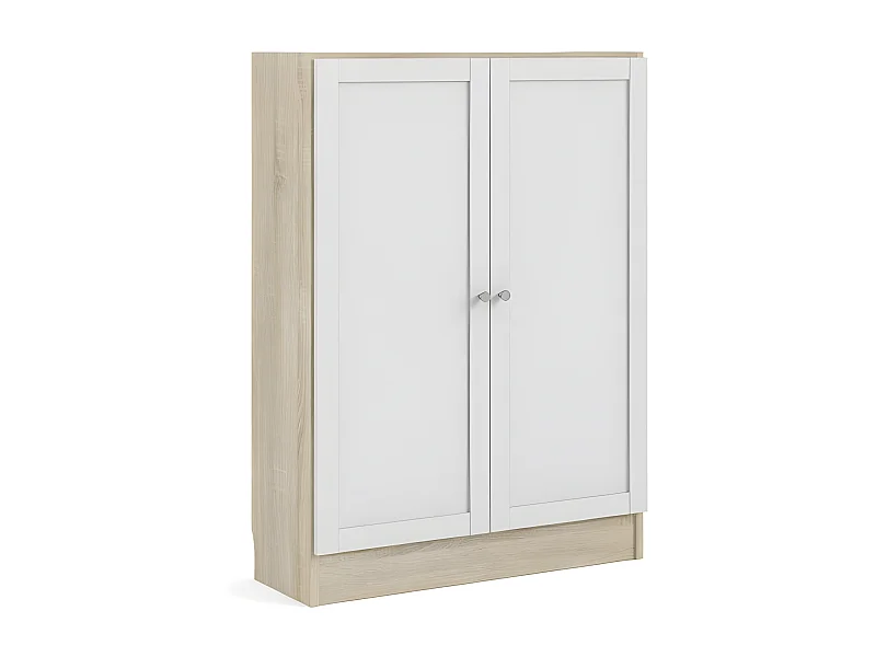 Base wandkast 2 deuren eiken structuur decor, wit.