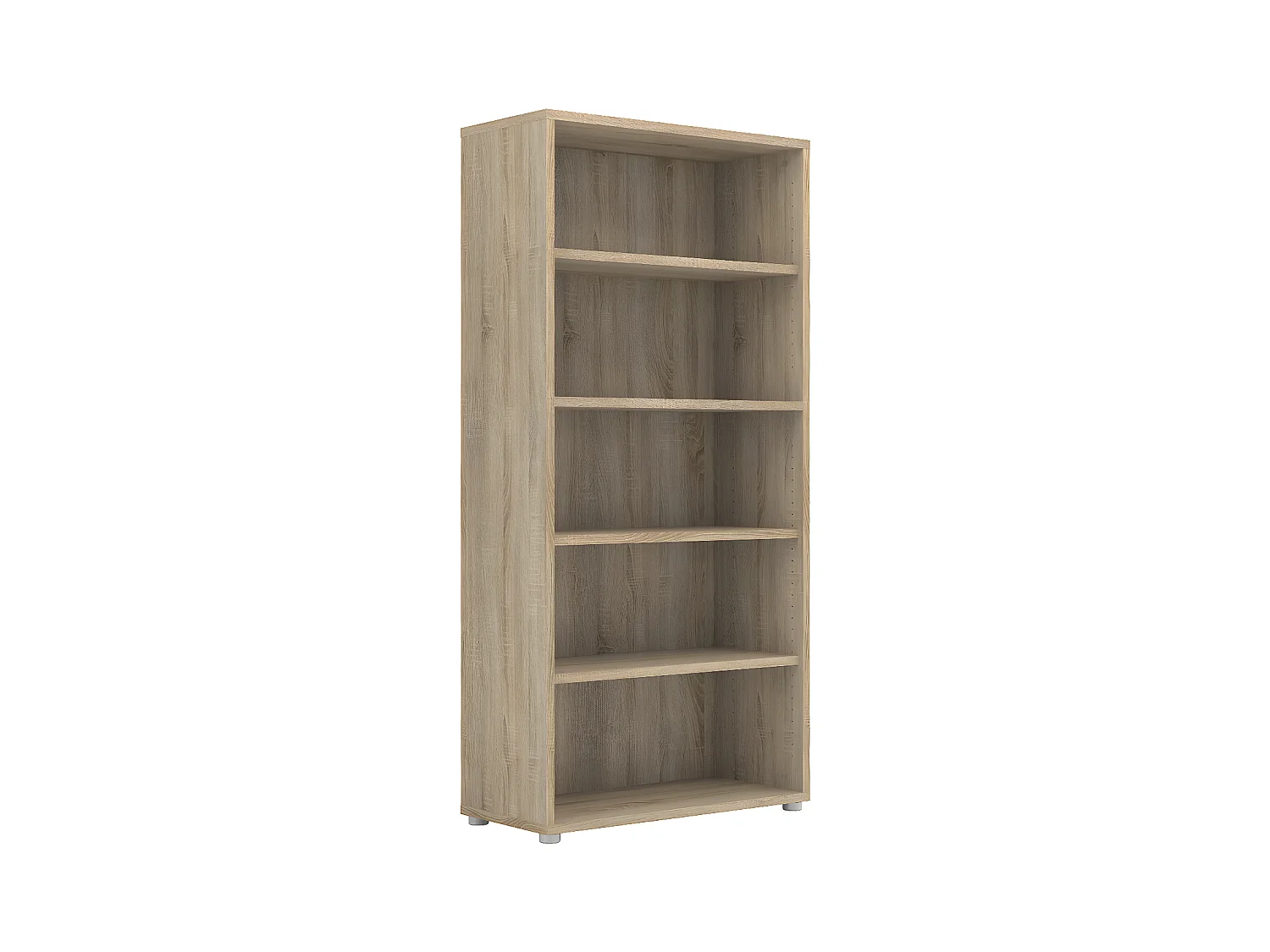 Prisme Étagère 4 tablettes de rangement. Finition chêne.
