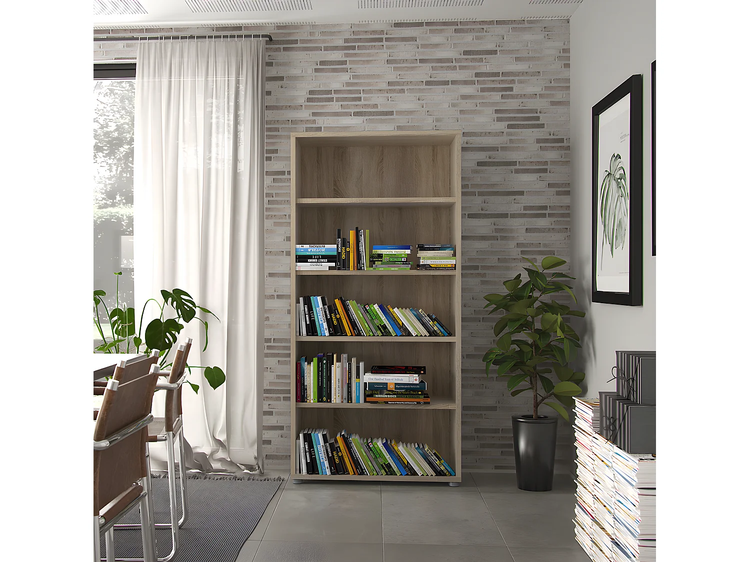 Prisme Regal 4 Ablagen. Eiche Dekor.