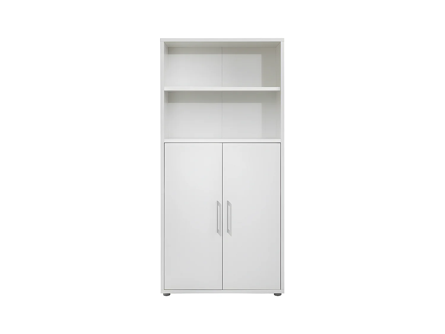 Prisme Armoire de bureau 2 portes et 1 tablette de rangement. Blanc