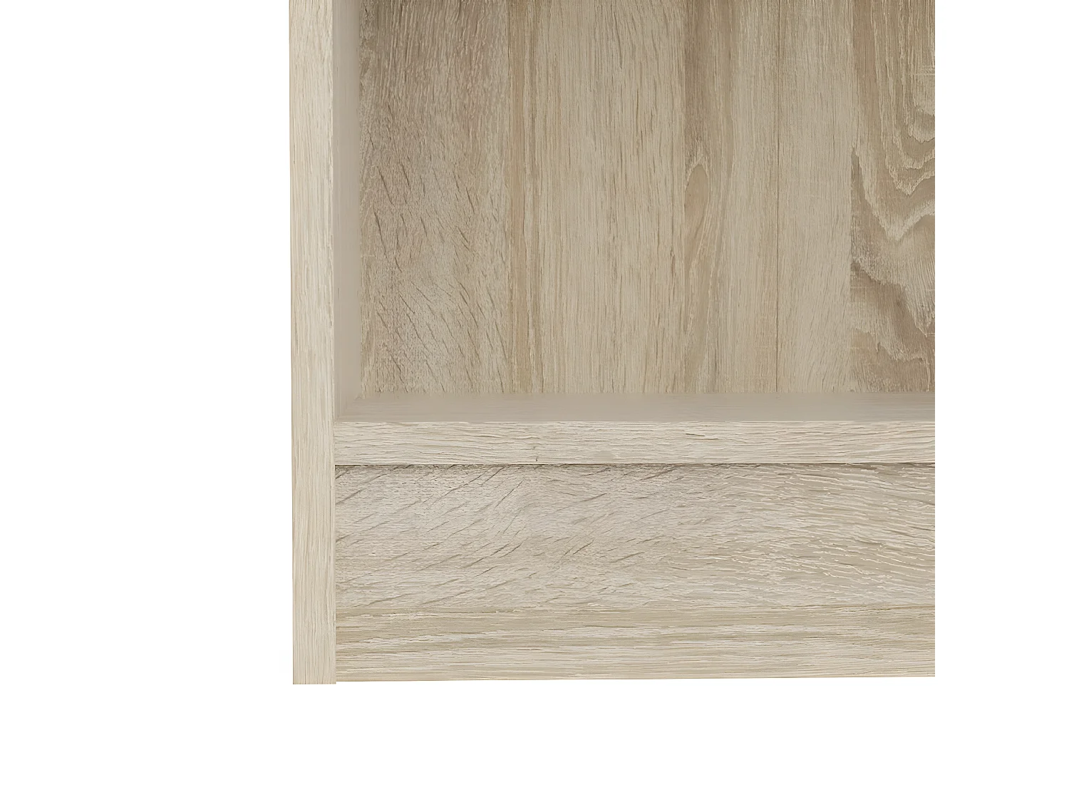 Base Regal 2 Glastüren und 2 Ablagen, Eiche Struktur Dekor.