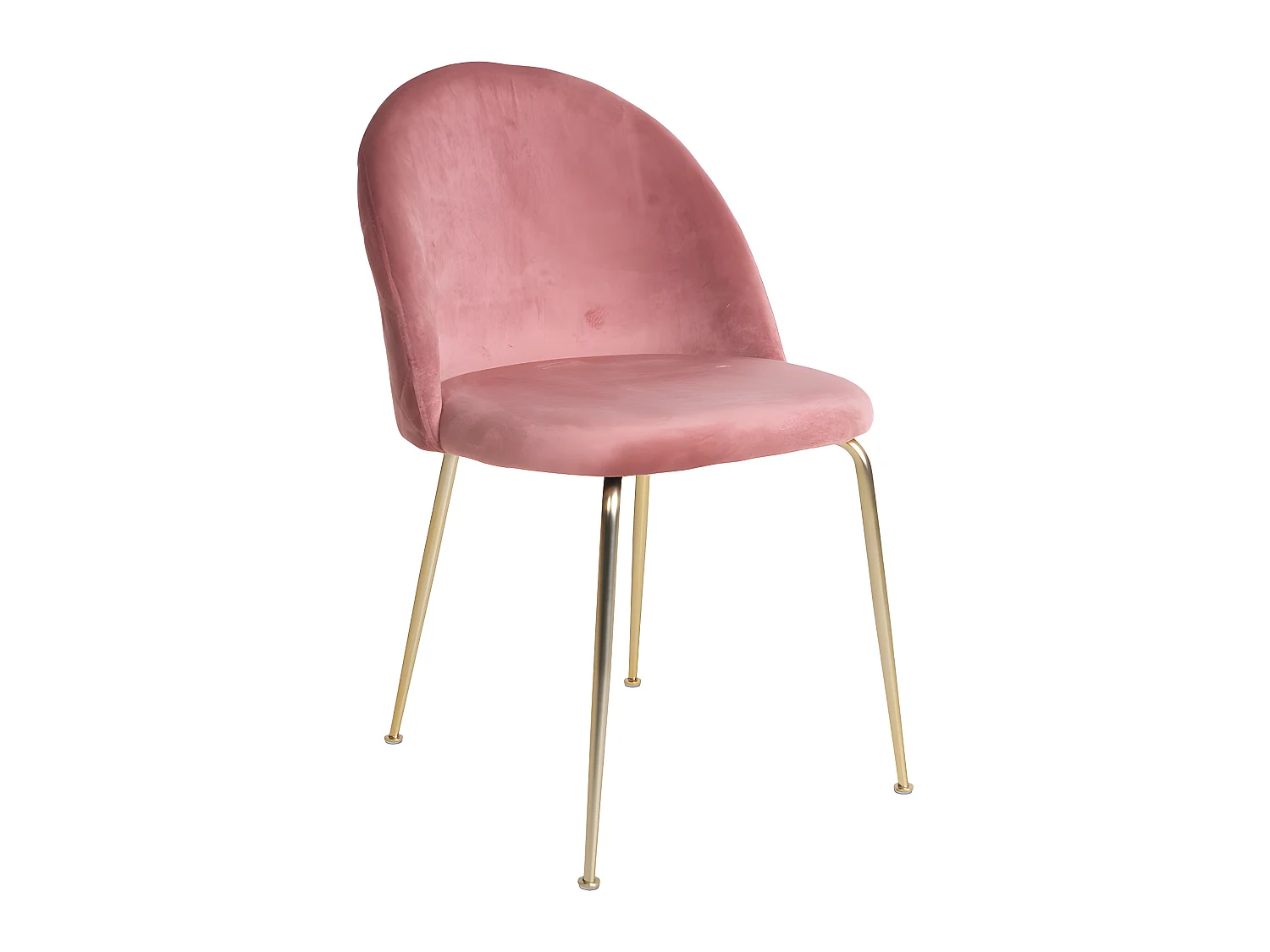 Geles Chaise de salle à manger en velours, rose, pieds en laiton.