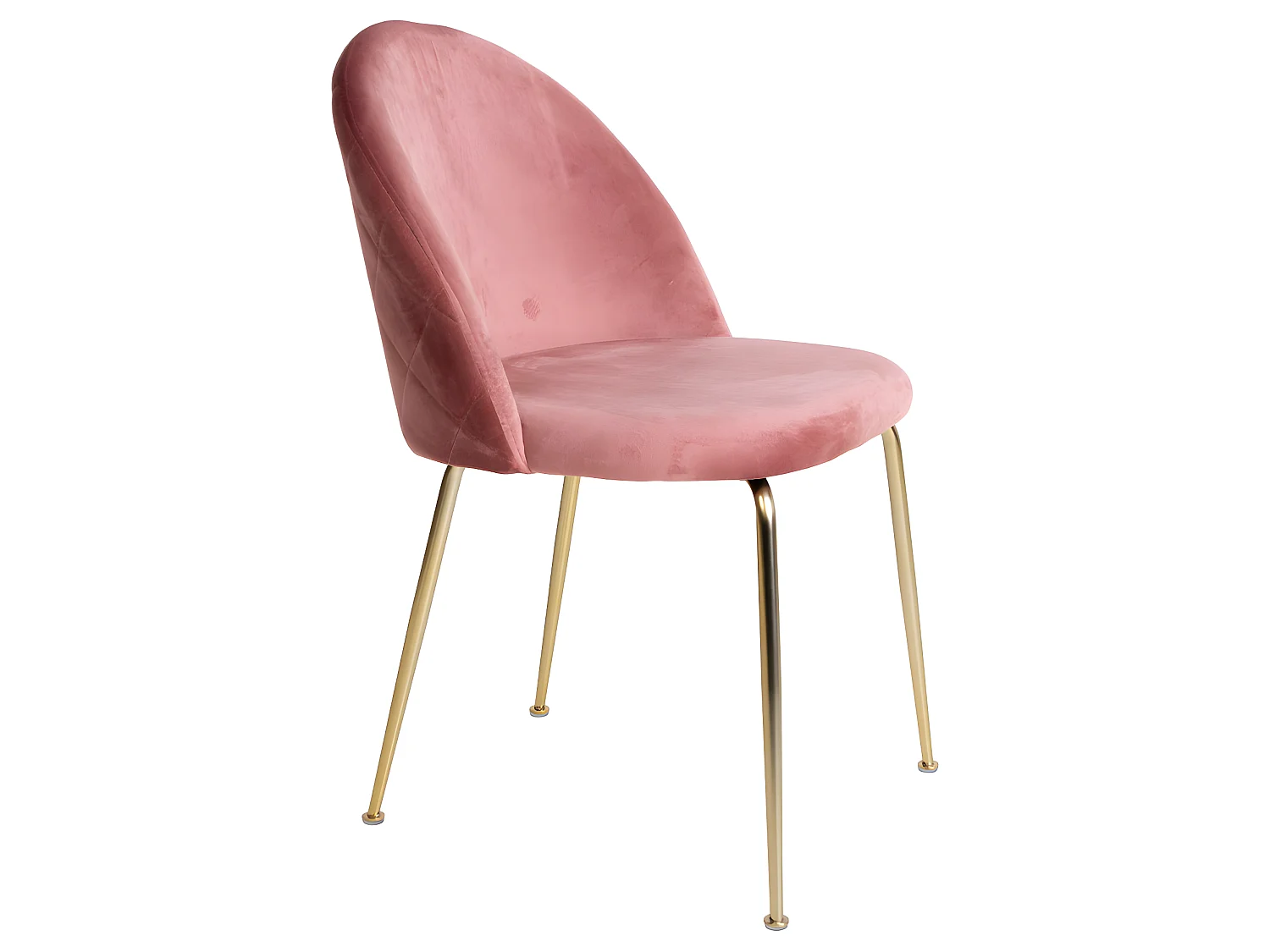 Geles Chaise de salle à manger en velours, rose, pieds en laiton.