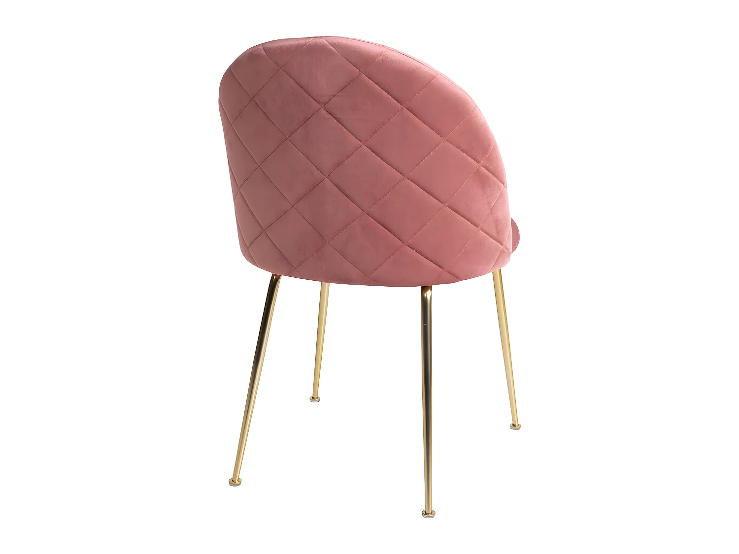 Geles Chaise de salle à manger en velours, rose, pieds en laiton.