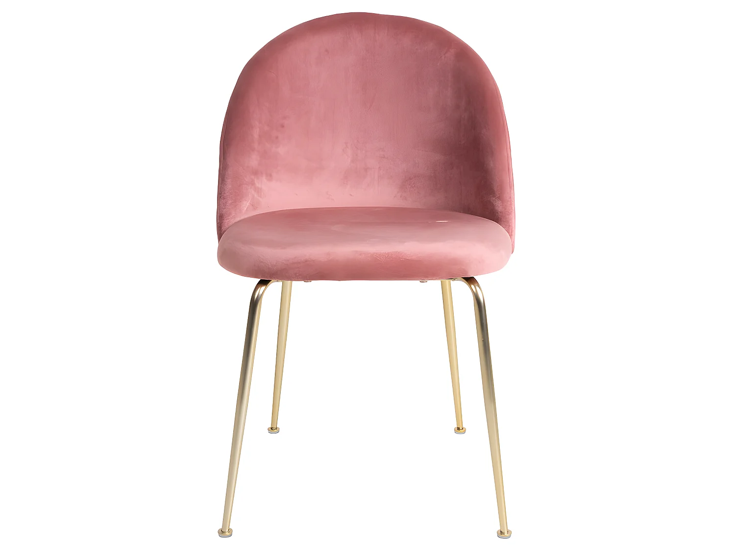 Geles eetkamerstoel rosa velours, poten in messing look.
