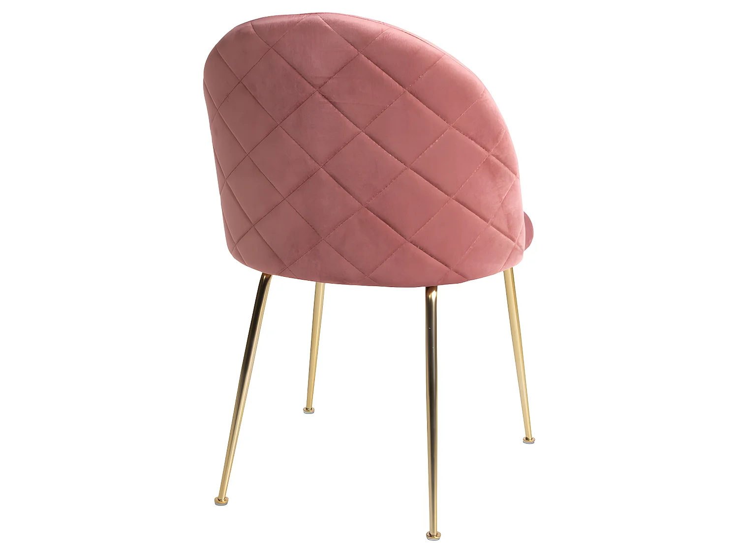 Geles eetkamerstoel rosa velours, poten in messing look.